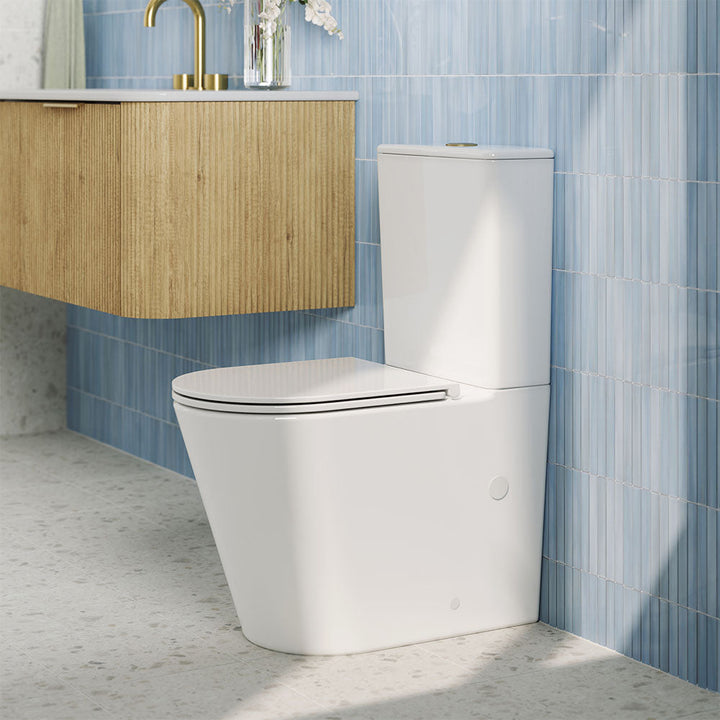 Tono Tornado Flush Slim Cistern Back-to-Wall Toilet Suite, Gloss White with Slim Seat - product