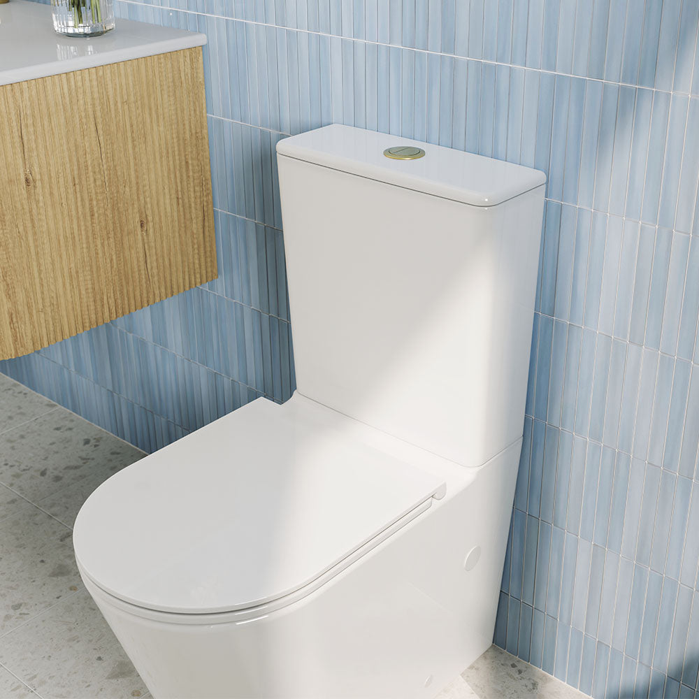 Tono Tornado Flush Slim Cistern Back-to-Wall Toilet Suite, Gloss White with Slim Seat - product