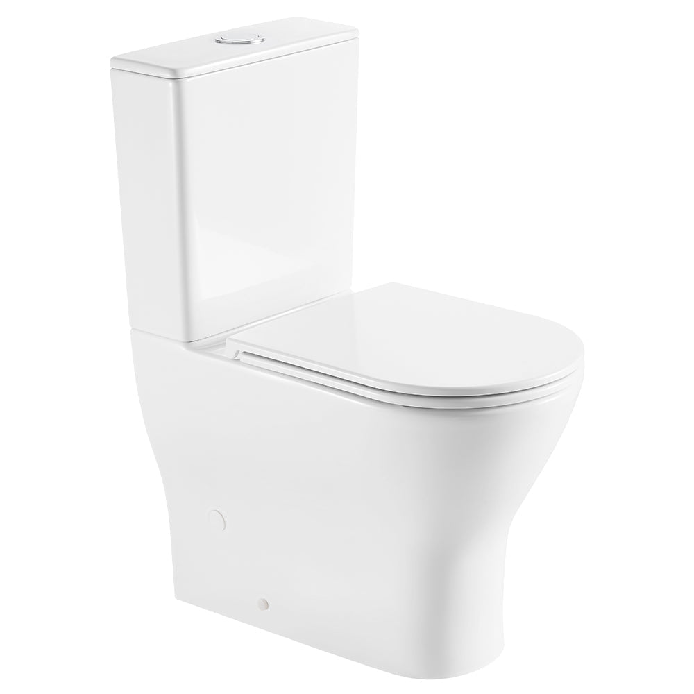 Tono Tornado Flush Slim Cistern Back-to-Wall Toilet Suite, Gloss White with Slim Seat - product