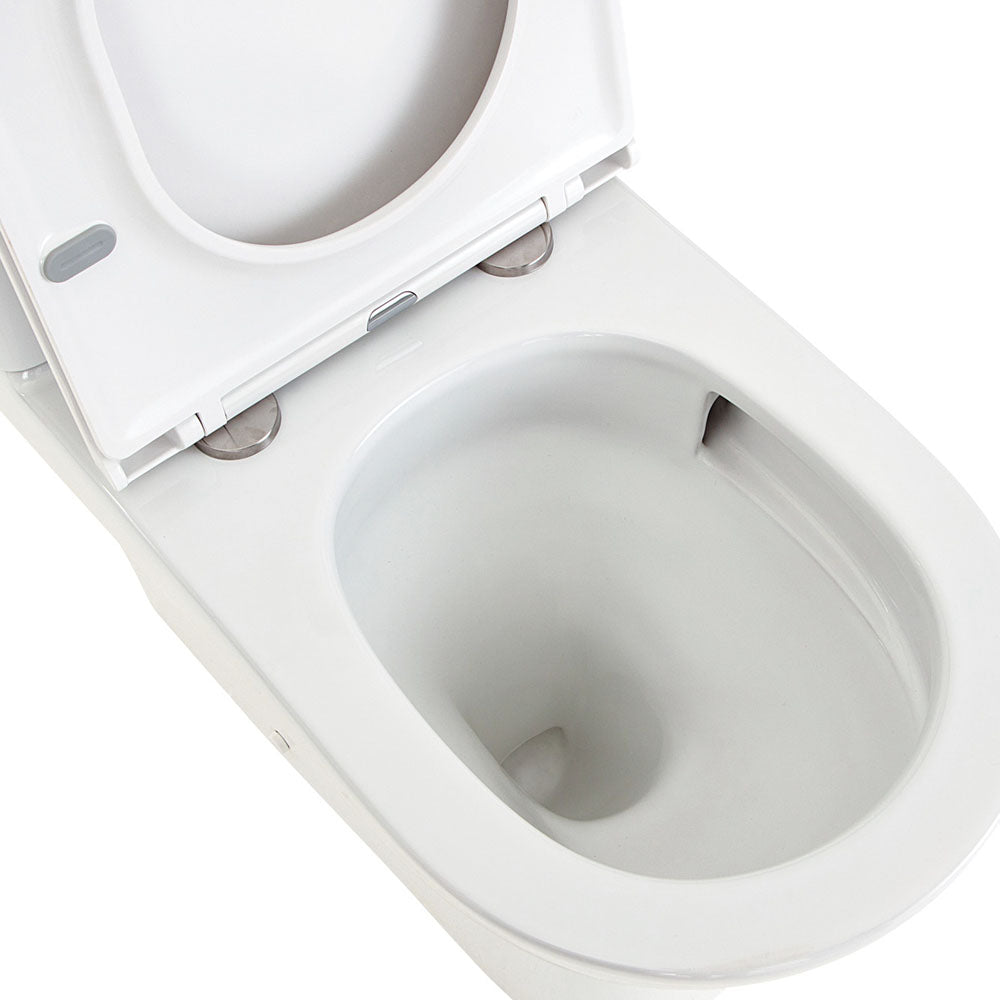 Tono Tornado Flush Back-to-Wall Toilet Suite, Gloss White with Slim Seat - product