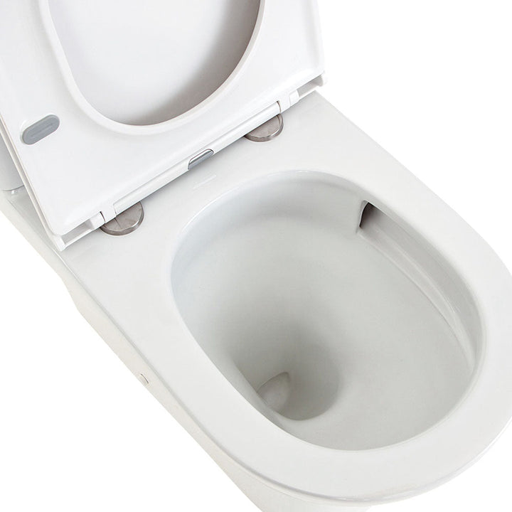 Tono Tornado Flush Back-to-Wall Toilet Suite, Gloss White with Slim Seat - product