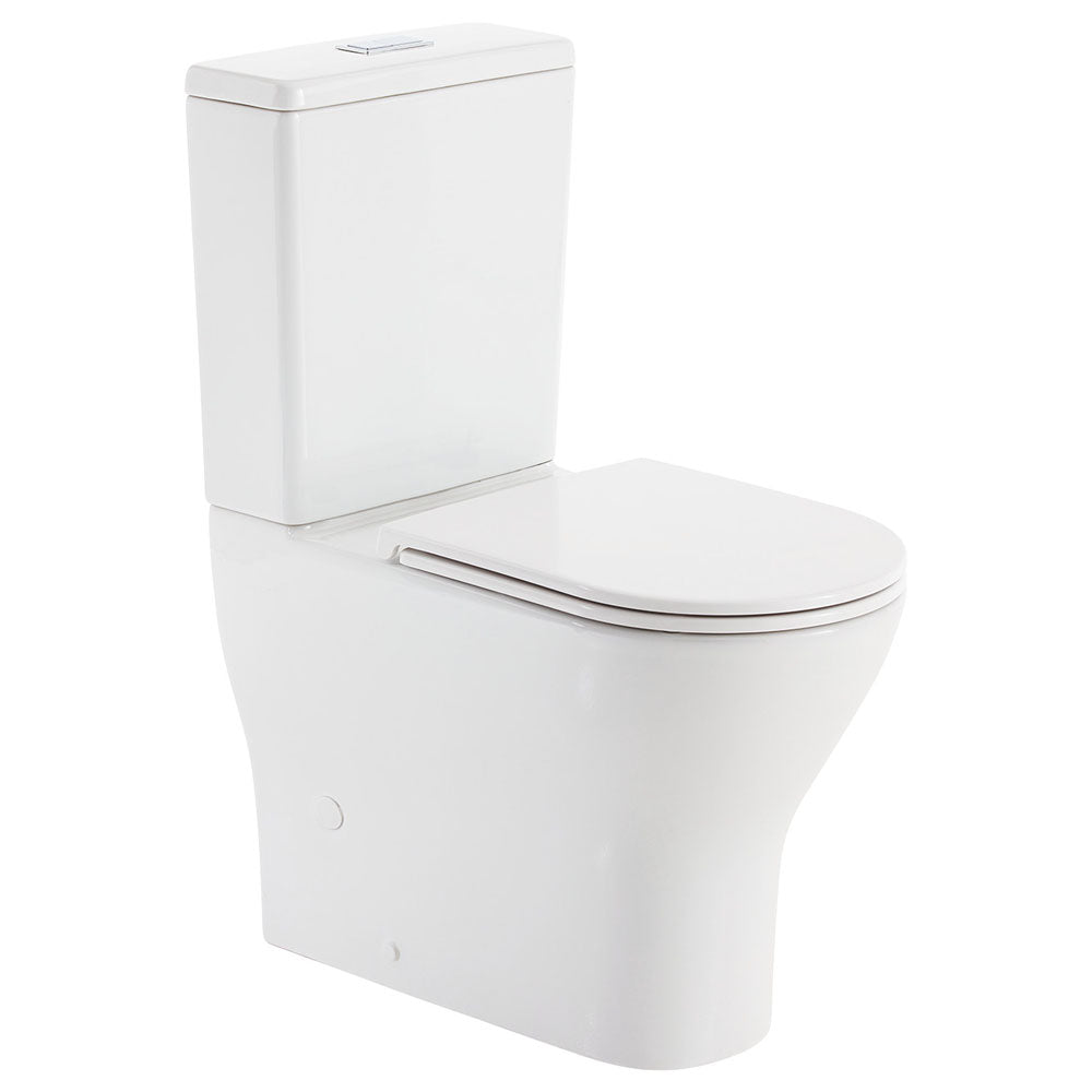 Tono Tornado Flush Back-to-Wall Toilet Suite, Gloss White with Slim Seat - product
