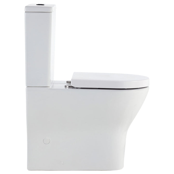 Tono Tornado Flush Back-to-Wall Toilet Suite, Gloss White - detail