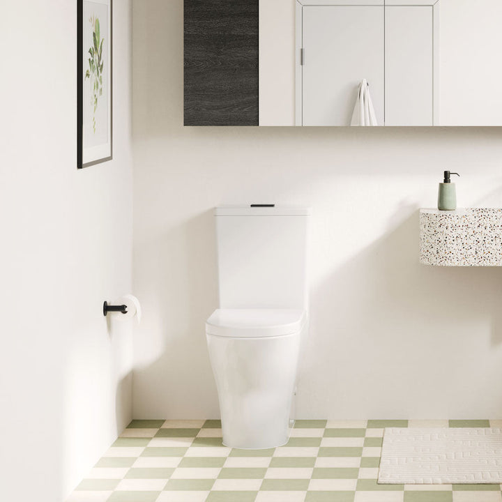 Tono Tornado Flush Back-to-Wall Toilet Suite, Gloss White - lifestyle
