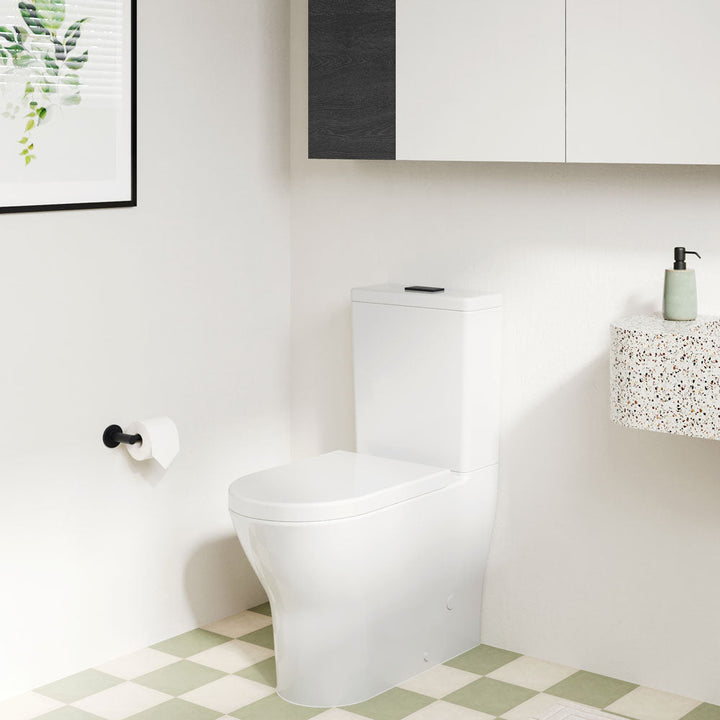 Tono Tornado Flush Back-to-Wall Toilet Suite, Gloss White - lifestyle