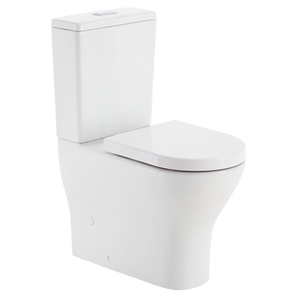 Tono Tornado Flush Back-to-Wall Toilet Suite, Gloss White - product