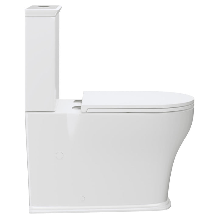 Lillian Tornado Flush Back-to-Wall Toilet Suite, Gloss White with Slim Seat - product