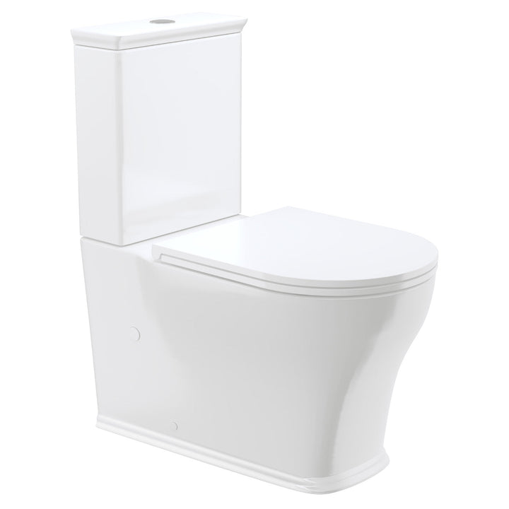 Lillian Tornado Flush Back-to-Wall Toilet Suite, Gloss White with Slim Seat - product