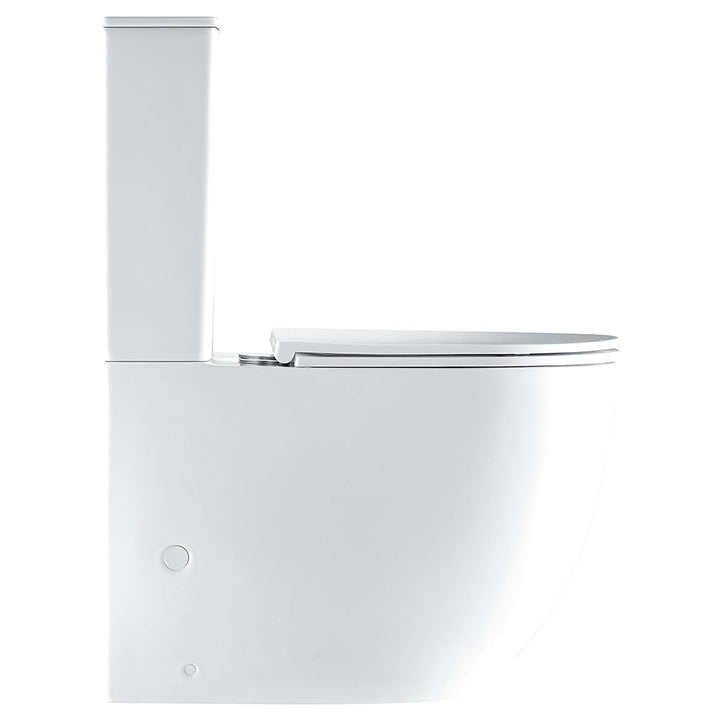 Joli Tornado Flush Slim Cistern Back-to-Wall Toilet Suite, Gloss White with Slim Seat - lifestyle