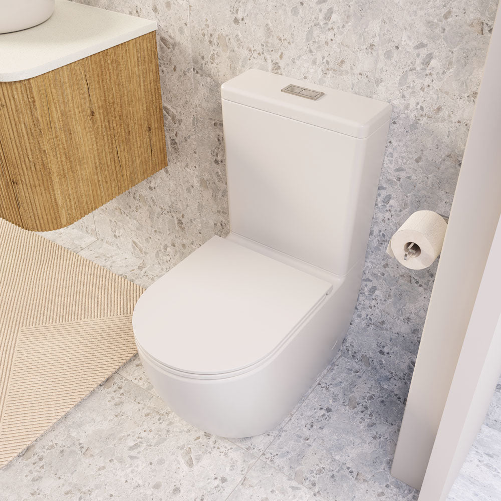 Joli Tornado Flush Back-to-Wall Toilet Suite, Gloss White - lifestyle
