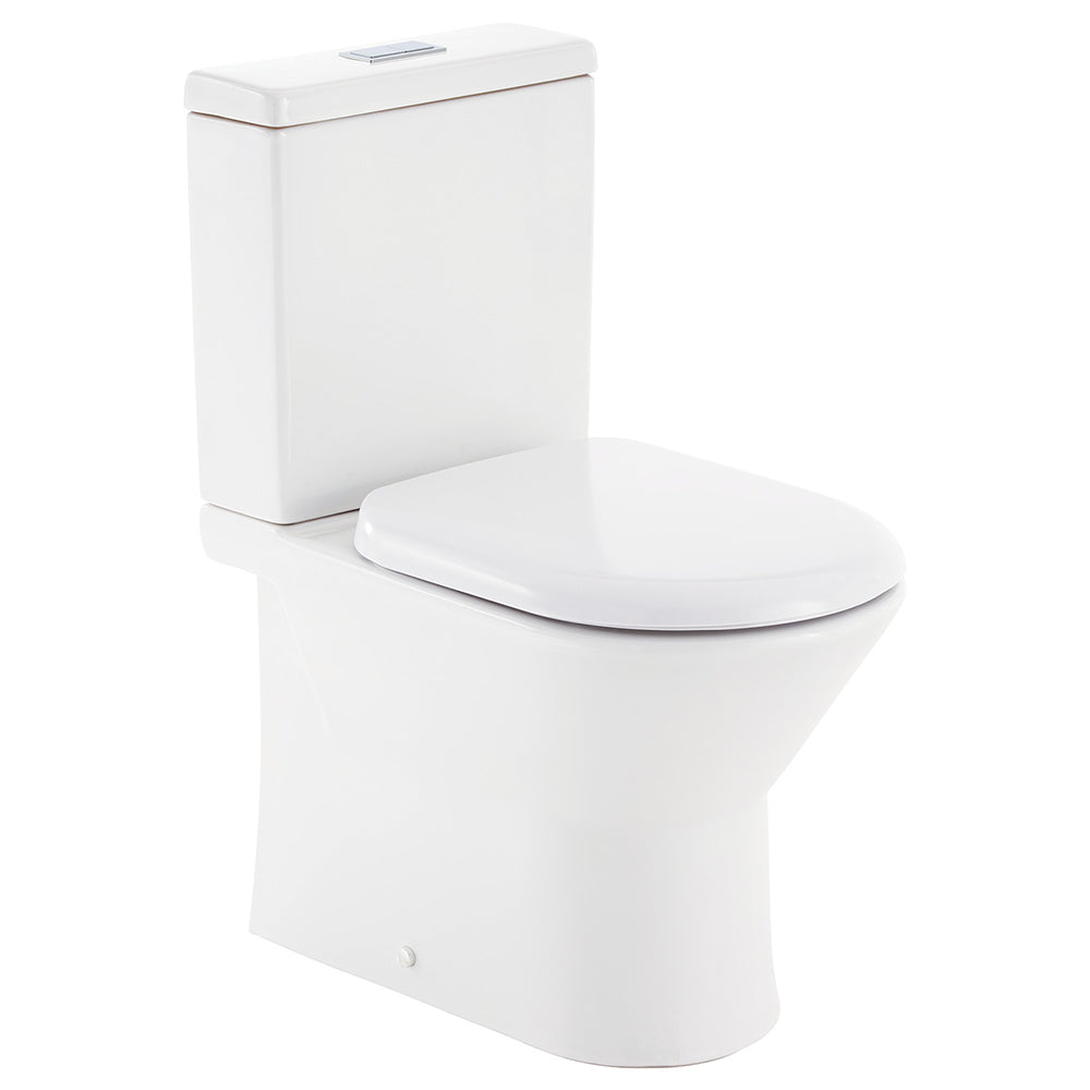Escola Back-to-Wall Toilet Suite, Gloss White with Slim Seat - product