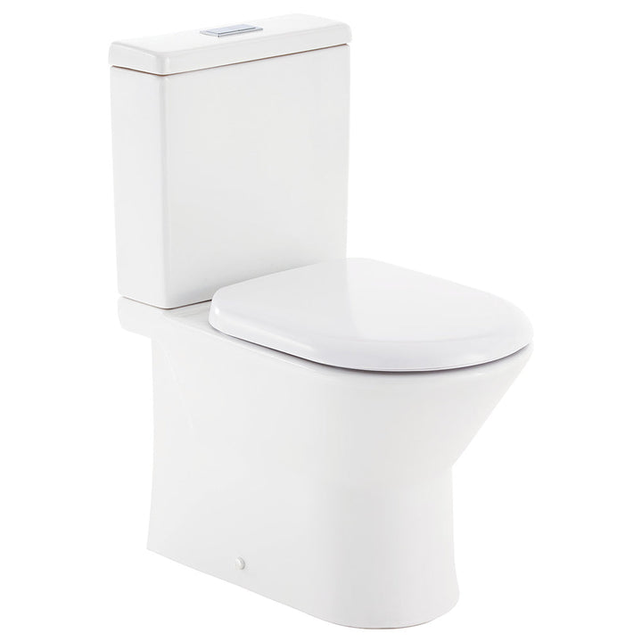 Escola Back-to-Wall Toilet Suite, Gloss White with Slim Seat - product