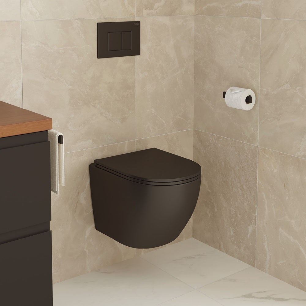 Koko Tornado Flush Wall Hung Toilet Suite, Matte Black - product