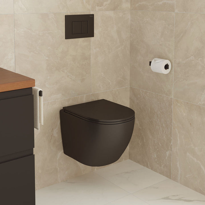 Koko Tornado Flush Wall Hung Toilet Suite, Matte Black - product