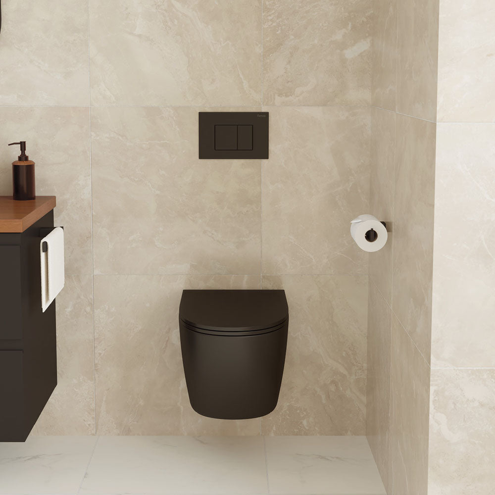 Koko Tornado Flush Wall Hung Toilet Suite, Matte Black - product