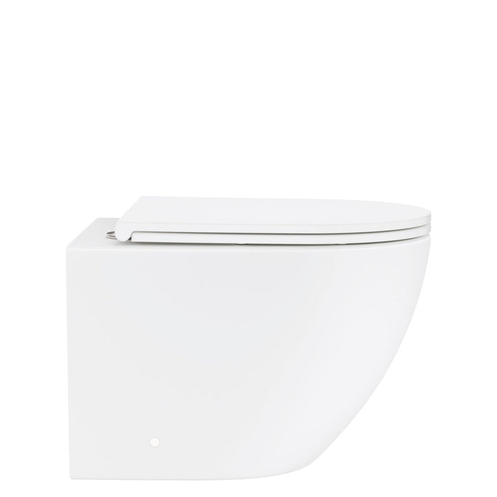 Koko Tornado Flush Wall Hung Toilet Suite, Matte White with Slim Seat - product
