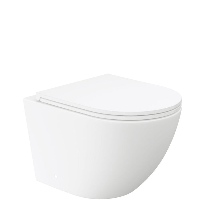 Koko Tornado Flush Wall Hung Toilet Suite, Matte White with Slim Seat - product