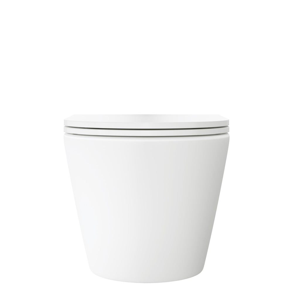 Koko Tornado Flush Wall Hung Toilet Suite, Matte White with Slim Seat - product