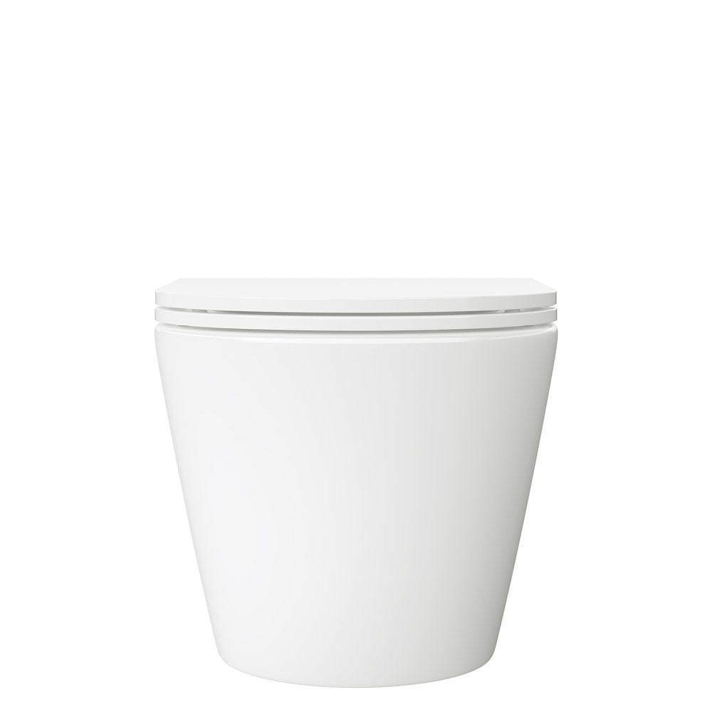 Koko Tornado Flush Wall Hung Toilet Suite, Gloss White with Slim Seat - product