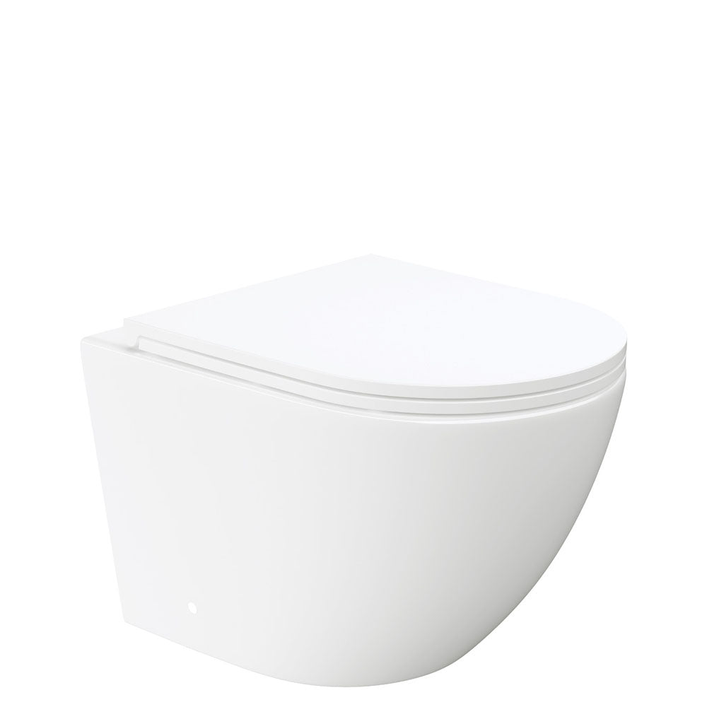 Koko Tornado Flush Wall Hung Toilet Suite, Gloss White with Slim Seat - product
