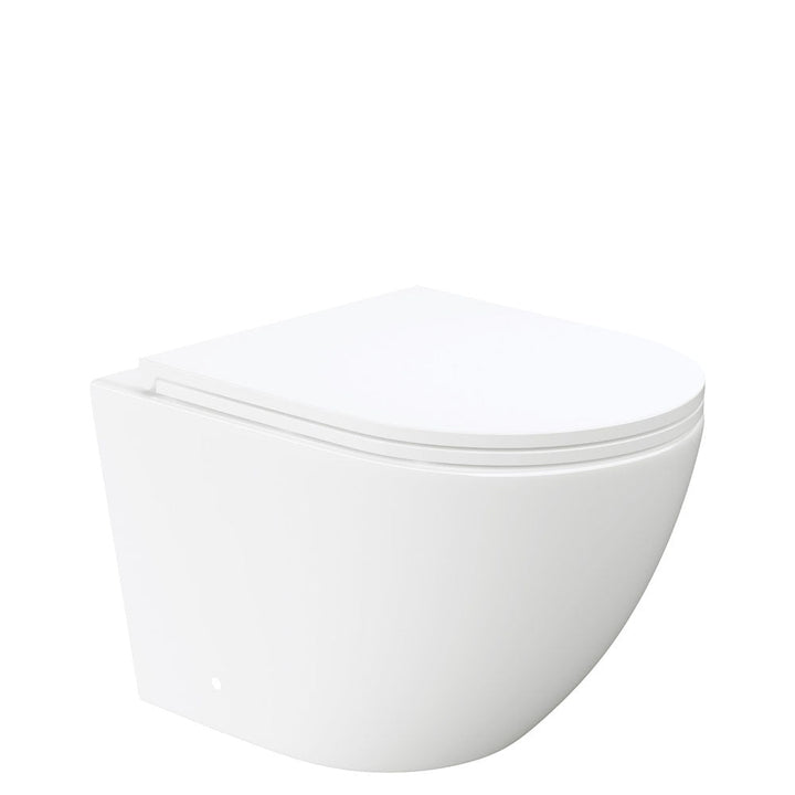 Koko Tornado Flush Wall Hung Toilet Suite, Gloss White with Slim Seat - product
