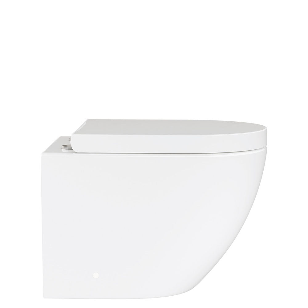 Koko Tornado wall-hung toilet suite — Gloss White side