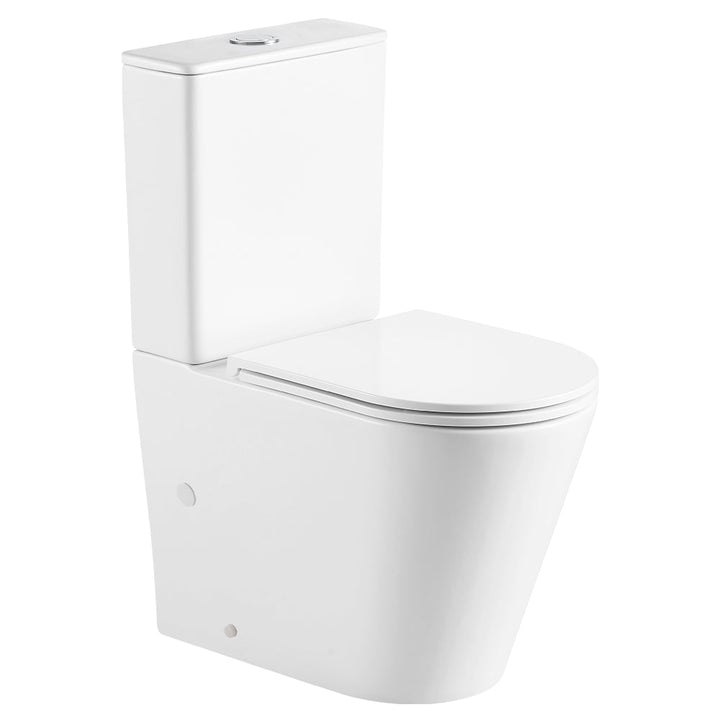 Aluca Tornado Flush Slim Cistern Back-to-Wall Toilet Suite, Gloss White with Slim Seat - product