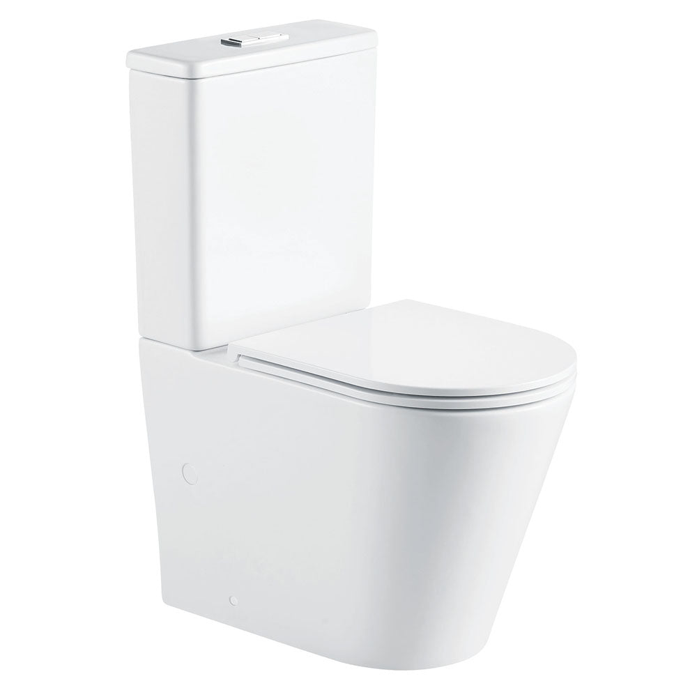 Aluca Tornado Flush Back-to-Wall Toilet Suite, Gloss White with Slim Seat - product