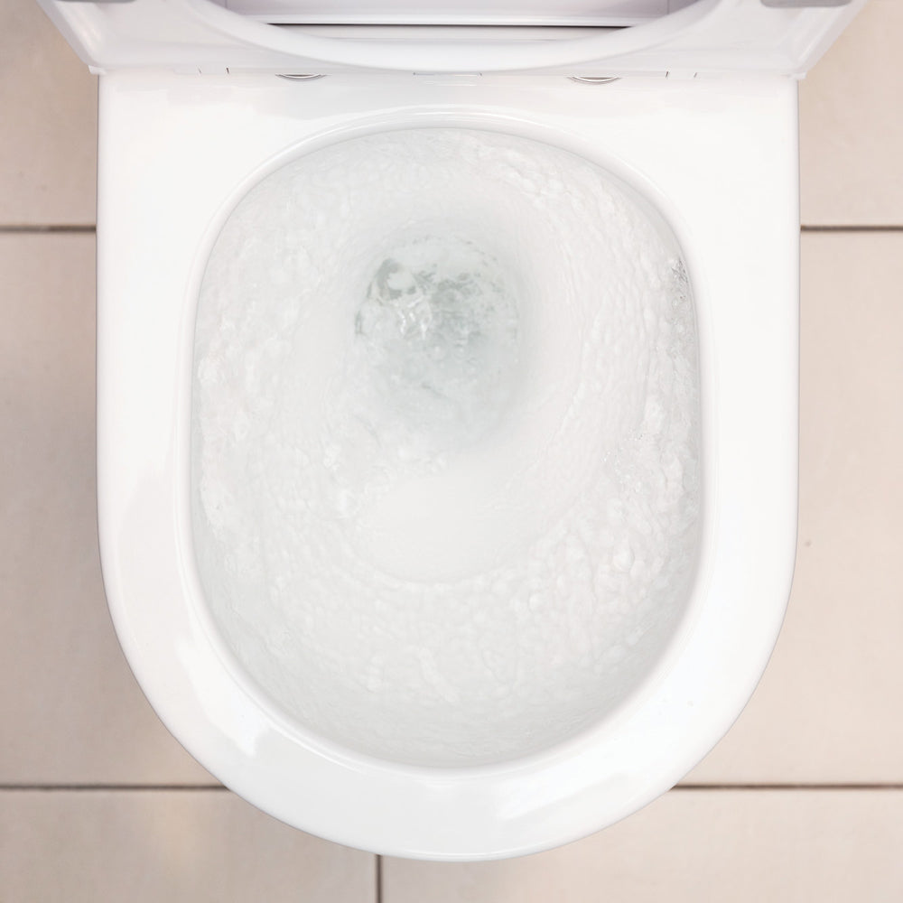 Aluca Tornado Flush Back-to-Wall Toilet Suite, Gloss White with Slim Seat - product
