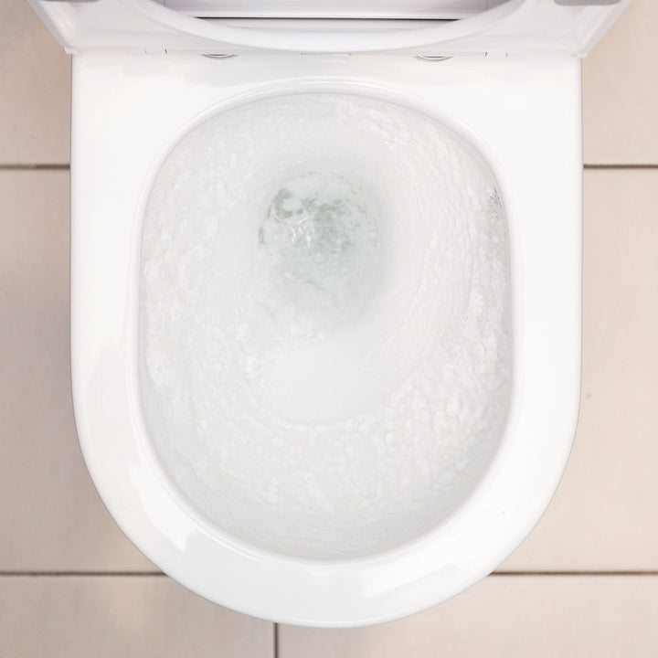 Aluca Tornado Flush Back-to-Wall Toilet Suite, Gloss White with Slim Seat - product