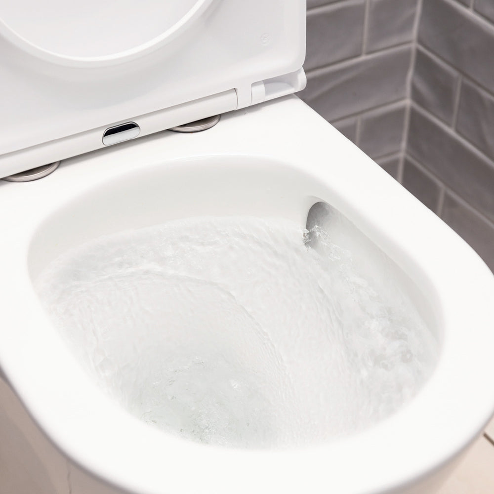 Aluca Tornado Flush Back-to-Wall Toilet Suite, Gloss White with Slim Seat - product
