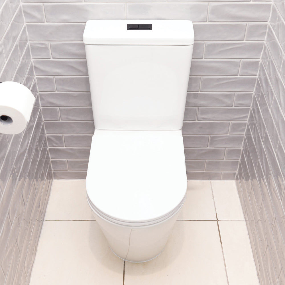 Aluca Tornado Flush Back-to-Wall Toilet Suite, Gloss White with Slim Seat - product