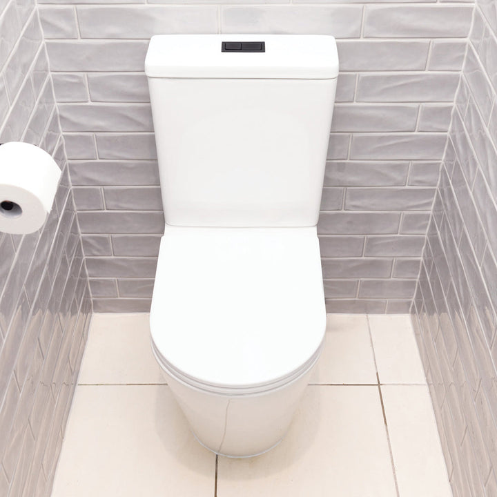 Aluca Tornado Flush Back-to-Wall Toilet Suite, Gloss White with Slim Seat - product