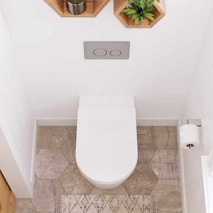 Aluca Tornado Flush Wall-Faced Toilet Suite, Gloss White with Slim Seat - product