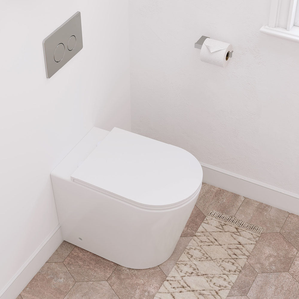 Aluca Tornado Flush Wall-Faced Toilet Suite, Gloss White with Slim Seat - product