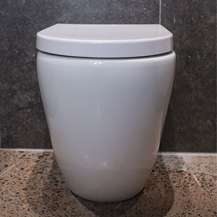 Aluca Tornado Flush Wall-Faced Toilet Suite, Gloss White with Slim Seat - product