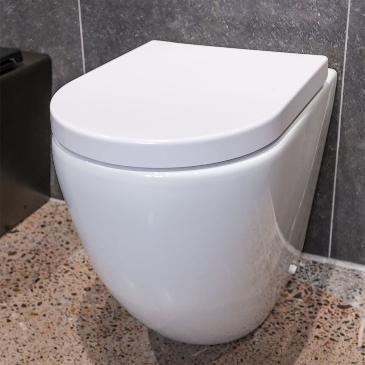 Aluca Tornado Flush Wall-Faced Toilet Suite, Gloss White with Slim Seat - product