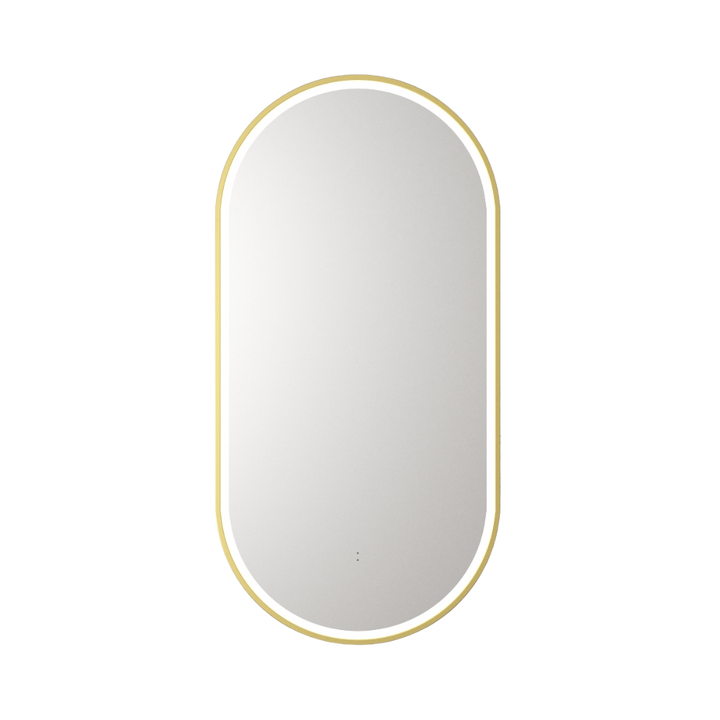 Beau Monde Pill 450mm LED Mirror - Brushed Gold