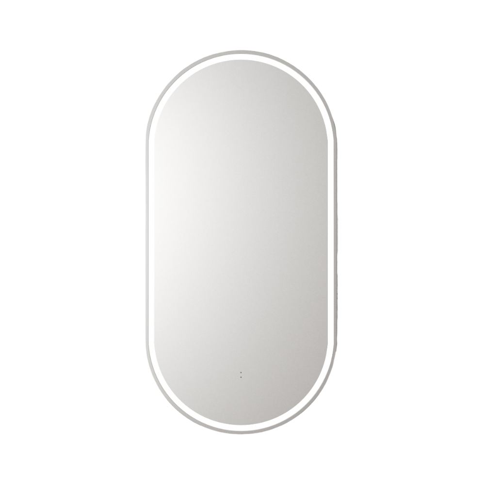 Beau Monde Pill 450mm LED Mirror - Brushed Nickel