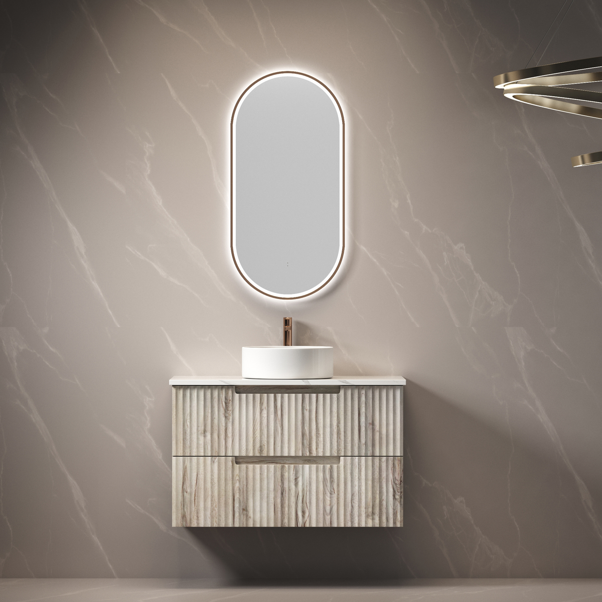 Beau Monde Pill 450mm LED Mirror - lifestyle 1
