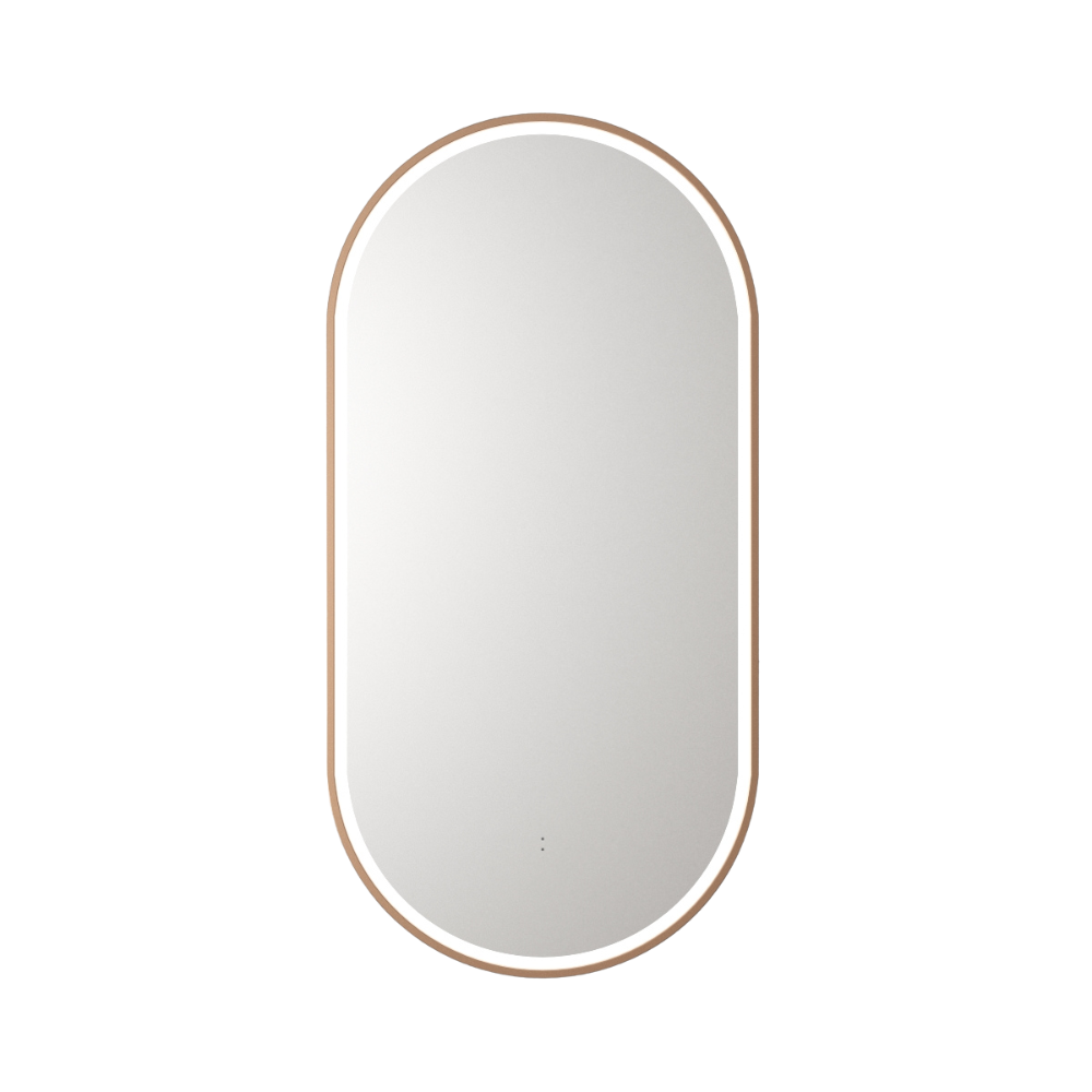 Beau Monde Pill 450mm LED Mirror - Brushed Bronze