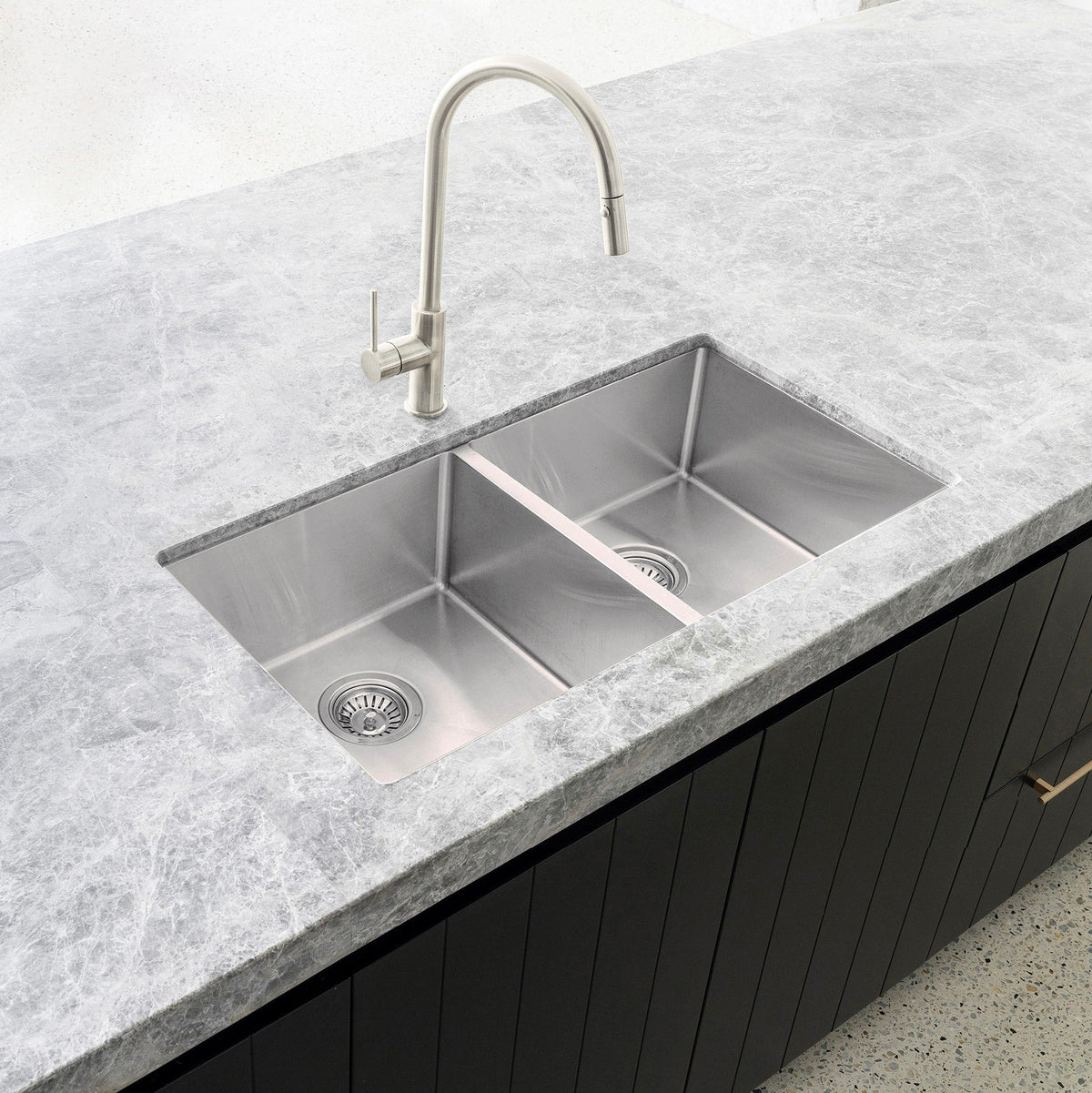Lavello Kitchen Sink - Double Bowl 760 x 440 - PVD Brushed Nickel