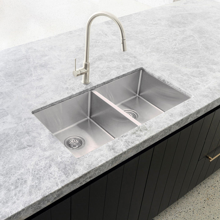 Lavello Kitchen Sink - Double Bowl 760 x 440 - PVD Brushed Nickel
