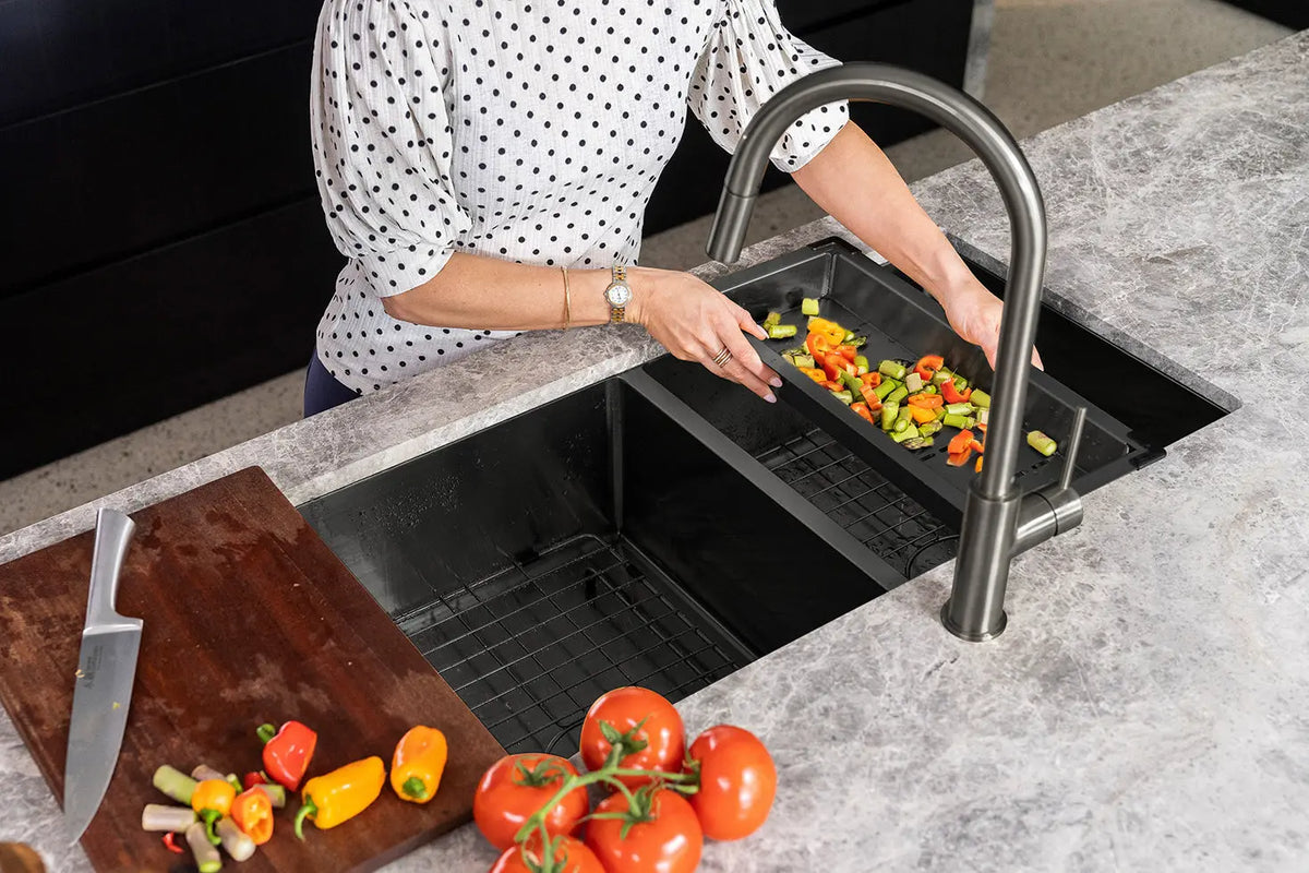 Kitchen Sink Colander - PVD Gunmetal Black Meir