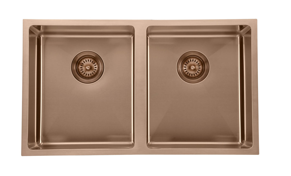 Coloured Double Bowl Sink 26L+26L - Copper