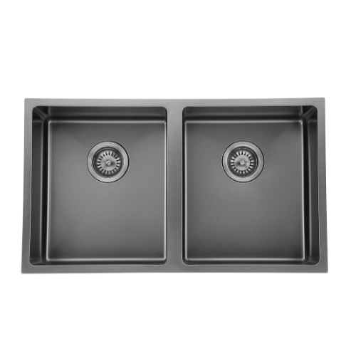 Coloured Double Bowl Sink 26L+26L - Gunmetal