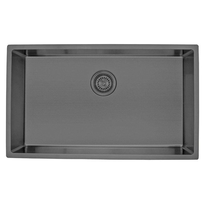 Coloured Single Bowl Sink 66L - Gunmetal