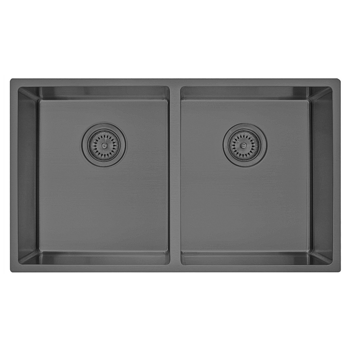 Coloured Double Bowl Sink 75L - Gunmetal