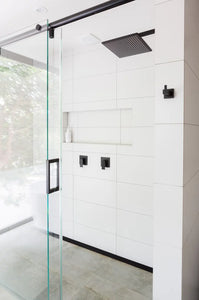 Square Wall Shower w/300mm shower rose w/400mm arm - Matte Black Meir