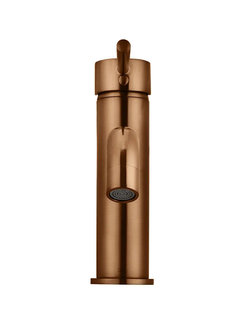 Round Basin Mixer Curved - Lustre Bronze Meir